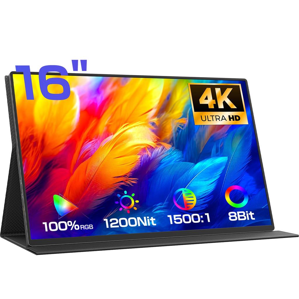 EVICIV Mobile 1200Nits AG Matte IPS 3840x2400 Golden VESA HDR Mini Compatible with XBOX and More Monitor, 16-inch, 4K, Ultra-High Brightness, Panel,