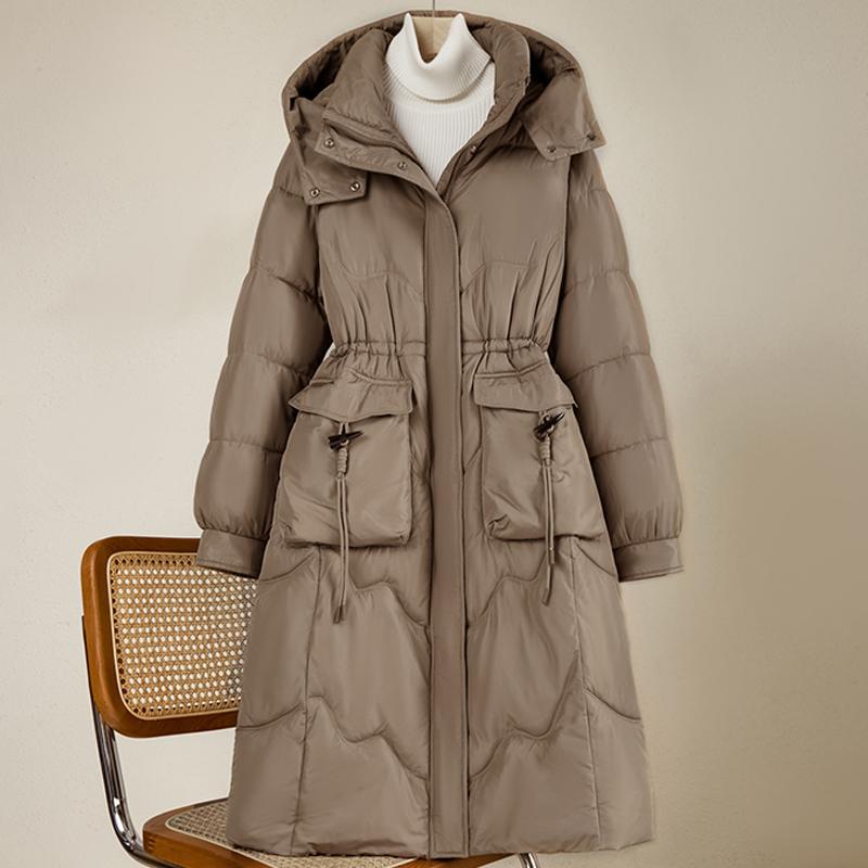 

Модные зимние длинные пальто женские парки с капюшоном больших размеров элегантные свободные толстые теплые пальто женские куртки 3XL хаки