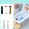 Edelstahl Toilettenbürstenhalter Set Mit Rundem Design Für Moderne Badezimmerdekoration