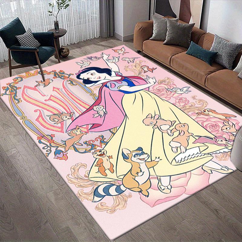 1pc Snow White Pattern Area Rug Soft Flannel Floor Mat for Living Room,Office,Bedroom and Carpet,Sofa Coffee Table Floor Mat