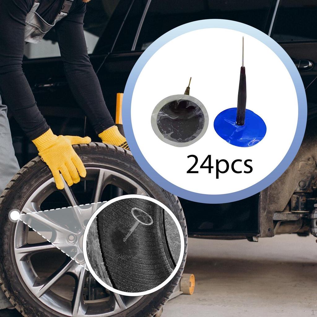 24Pcs Repair Tire Mushroom Plug Kit Puncture Replacement Es for Automobile Car