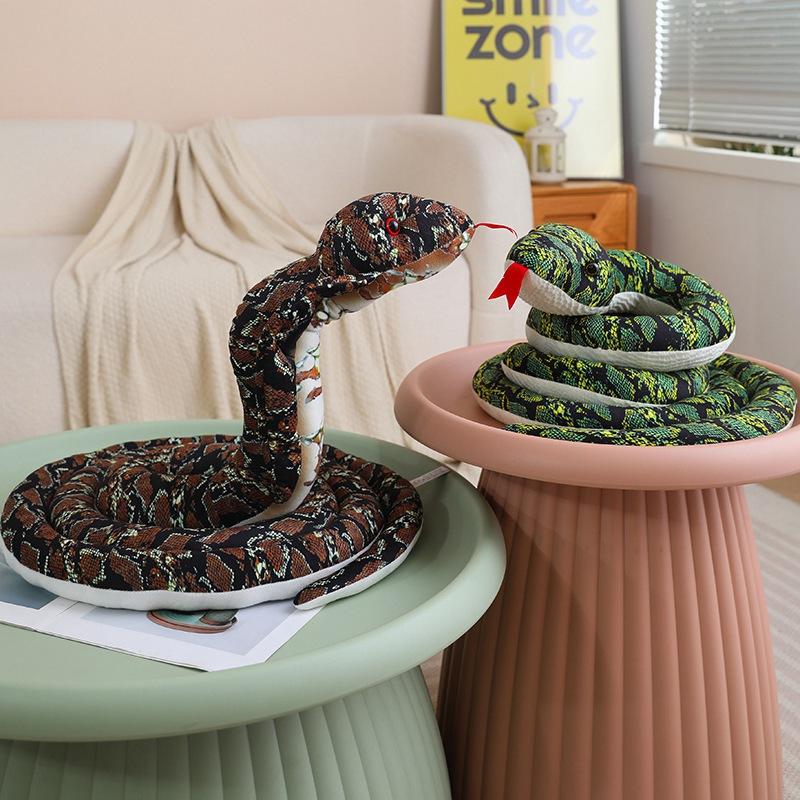 Toy Plush Snake Pillow Stuffed Animal Keychain Realistic Pp Cotton Decor Gift