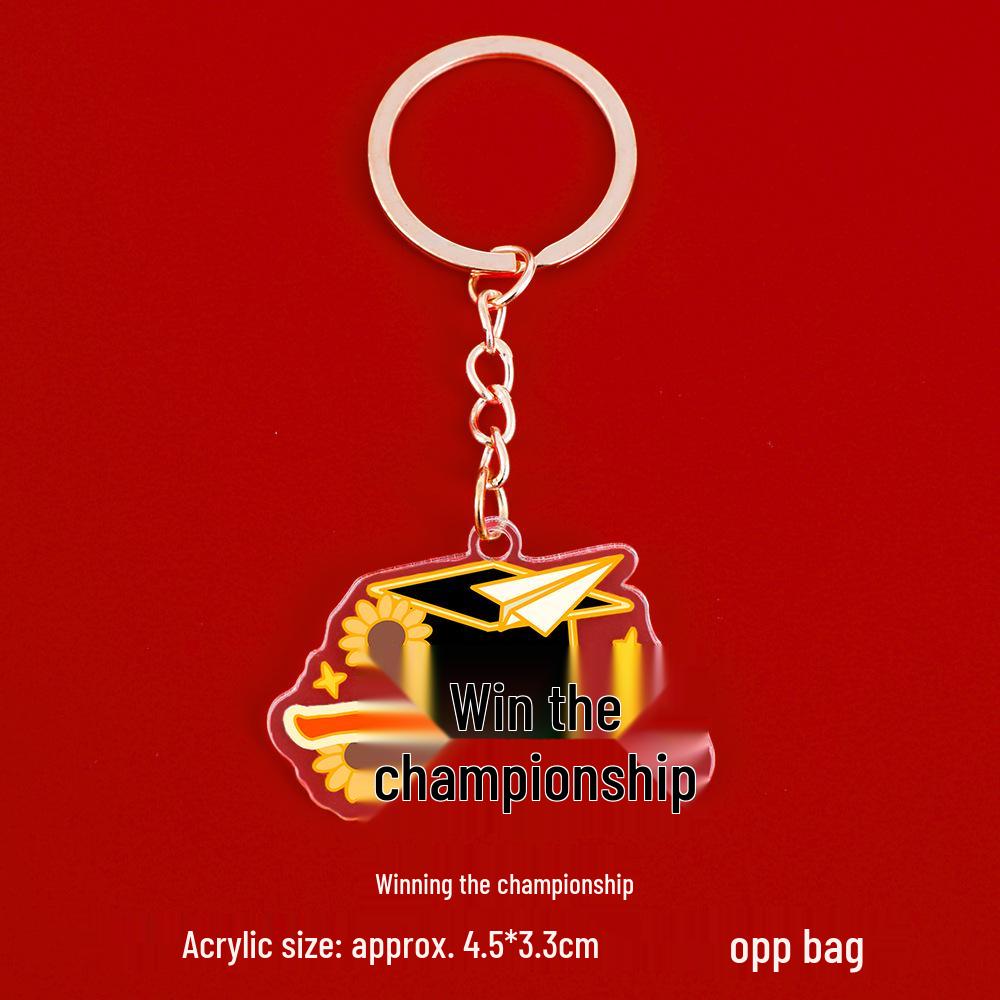 Golden List Keyring: Inspirational Metal Graduation Cap Gift