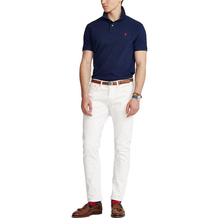 Polo Ralph Lauren SS23 Logo Pattern Embroidered Short Sleeve Polo Shirt Men tops Navy-Blue MNPOKNI1N821223-410