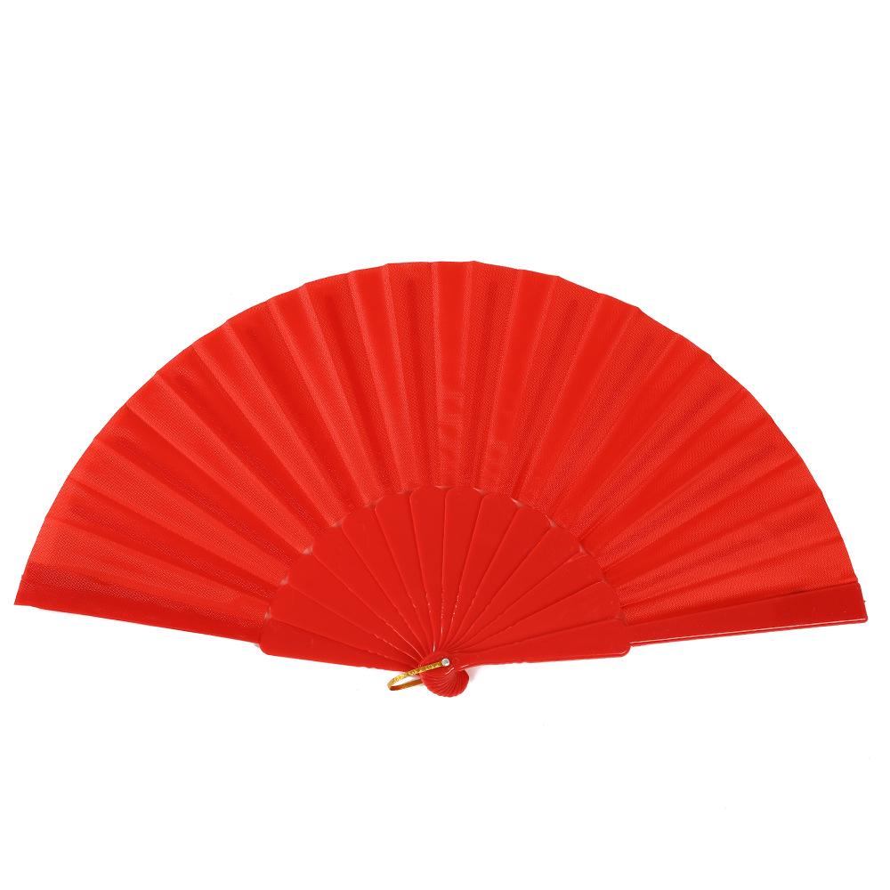 Leque dobrável de 7 polegadas de cor sólida - Acessório de performance de dança e para refrescar