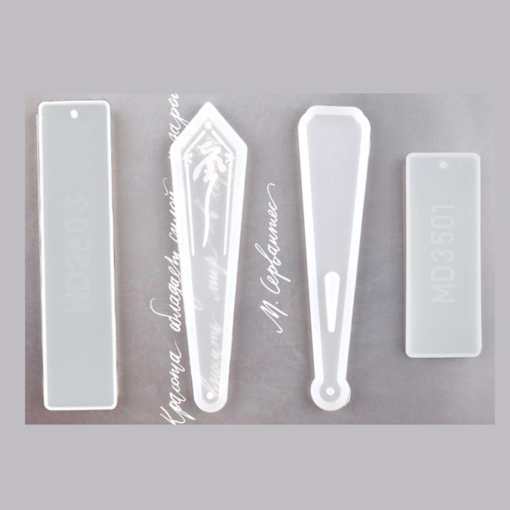 DIY Bookmark Mould Pipa Feather Rectangle Epoxy Resin Casting Mold for Craft Resin Casting Resin Mould Student Gift Tool