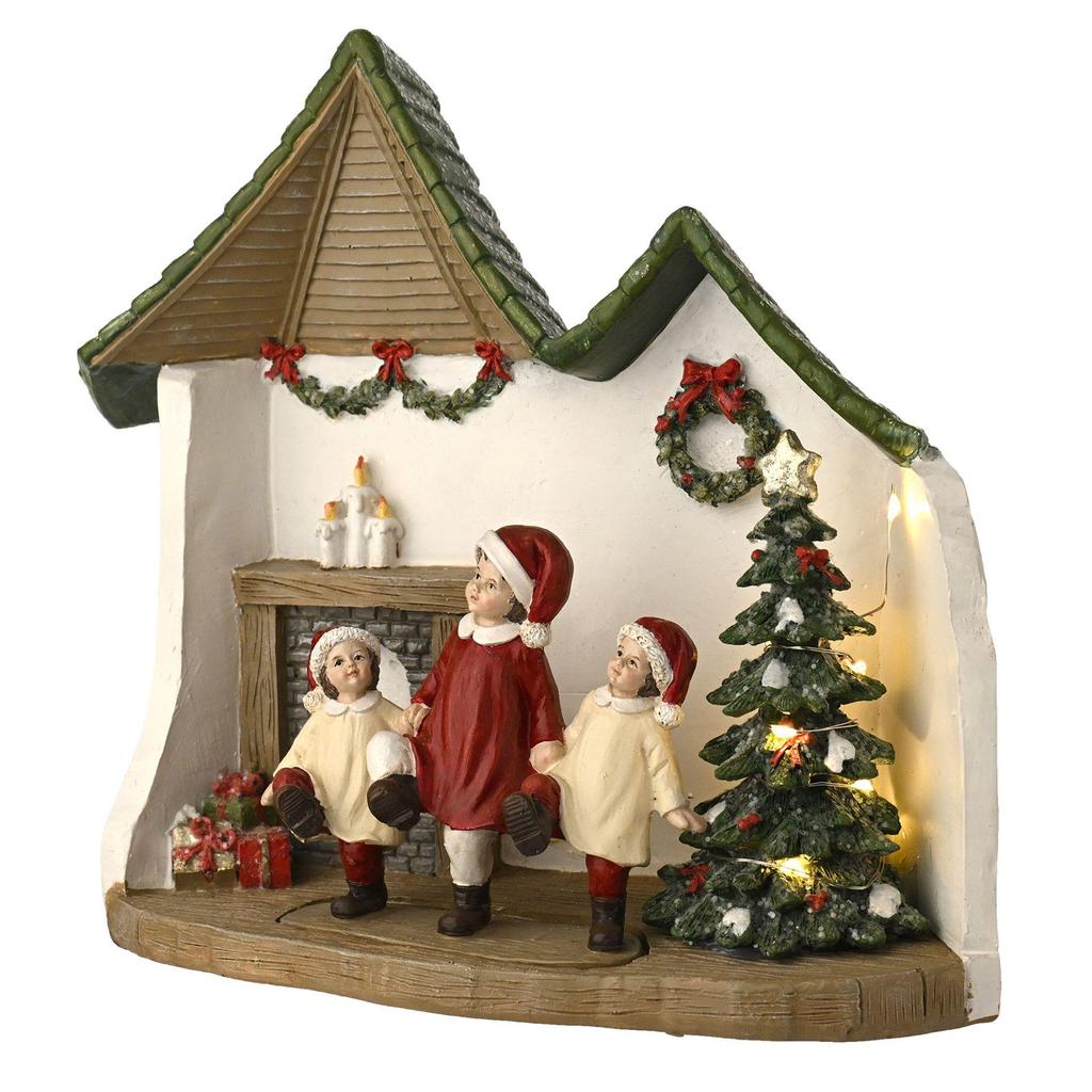 Regal Tidings Jul Barn Dans Scen med LED.
