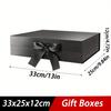 1pc Black Magnetic Gift Box with Lid, 33x25x12cm Large Gift Boxes for Bridesmaid Groomsman Proposal Boxes, Rectangle Present Box for Wedding, Birthday