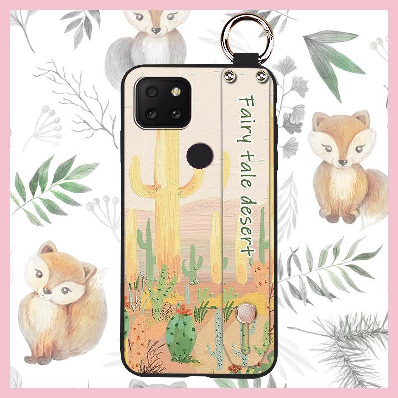 Back Cover Wrist Strap Phone Case For TCL T-Mobile Revvl 5G Phone Holder Flower Soft case Waterproof Ring Lanyard