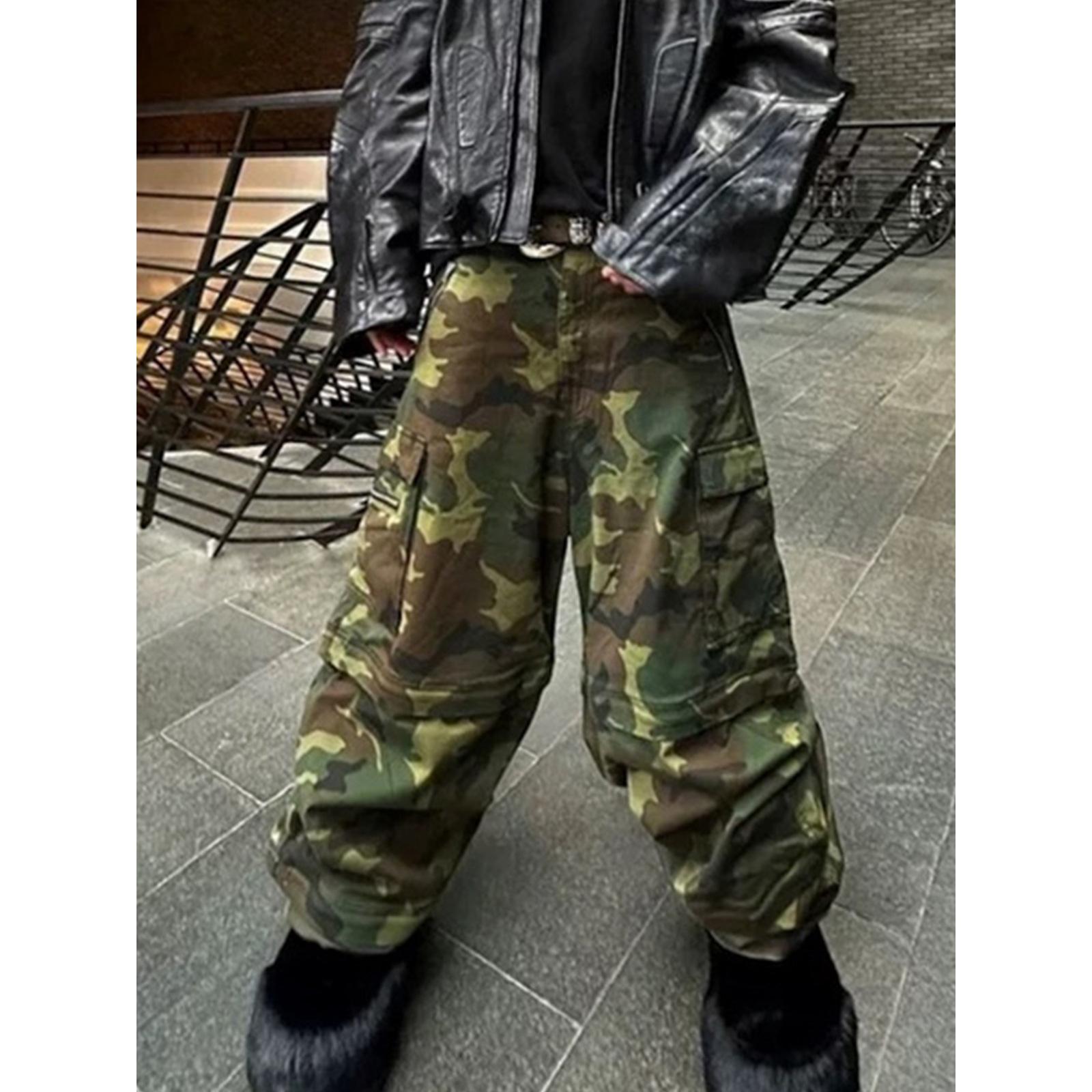 

Штани карго Чоловіки Жінки Вуличний одяг Печворк Мішкуваті комбінезони Широкі широкі штани L