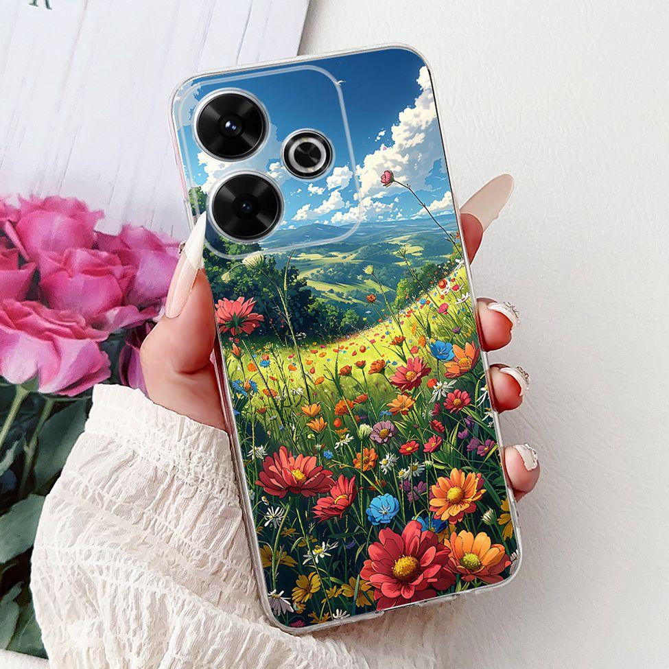 Clear Casing For Xiaomi Poco M6 Plus Cover For Xiaomi Poco M6 4G Case Luxury Butterfly Love Fashion Flowers Cool Lion Painted