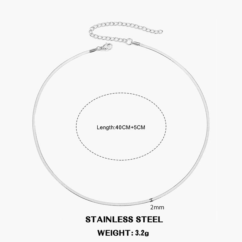 Classic Unisex Flat Snake Chain Choker Necklace For Women Stainless Steel Herringbone Gold Silver Color Fashion Jewelry Gift