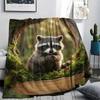 Forest small animals Print Flannel Blanket,High quality Comfortable for All Seasons,Home Decor,Warmth and Comfort,Perfect for Christmas Gifts