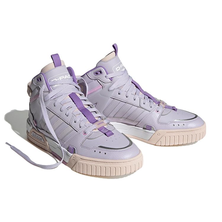 Adidas Neo D-Pad Mid Comfortable Trendy Slip-Resistant Wear-Resistant Lightweight Mid-Top Skate Shoes Women Skate Shoes Purple HQ4232
