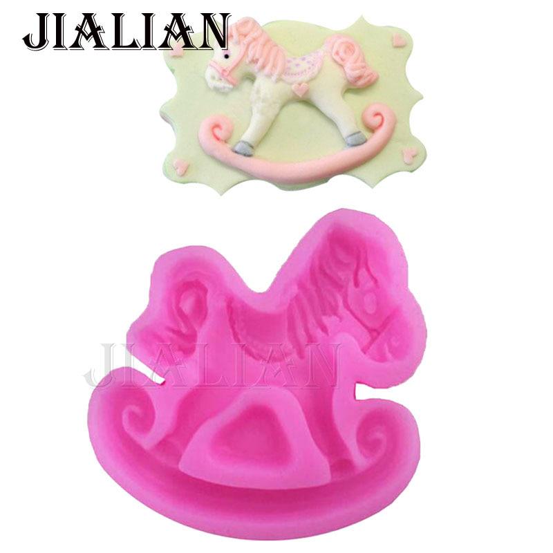Silicone Mold Baby Trojan Horse Toys Shape Fondant Baking Chocolate Cake Decorating Tools Craft Mold