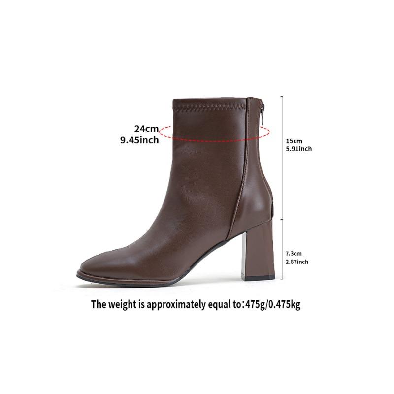 

Women s French Fashion Hundred Square Toe Soft Stretch Comfort Ankle Boots Shock Absorbing Anti Slip Casual Sports Martin Boots Cowboy Boots 42 коричневый