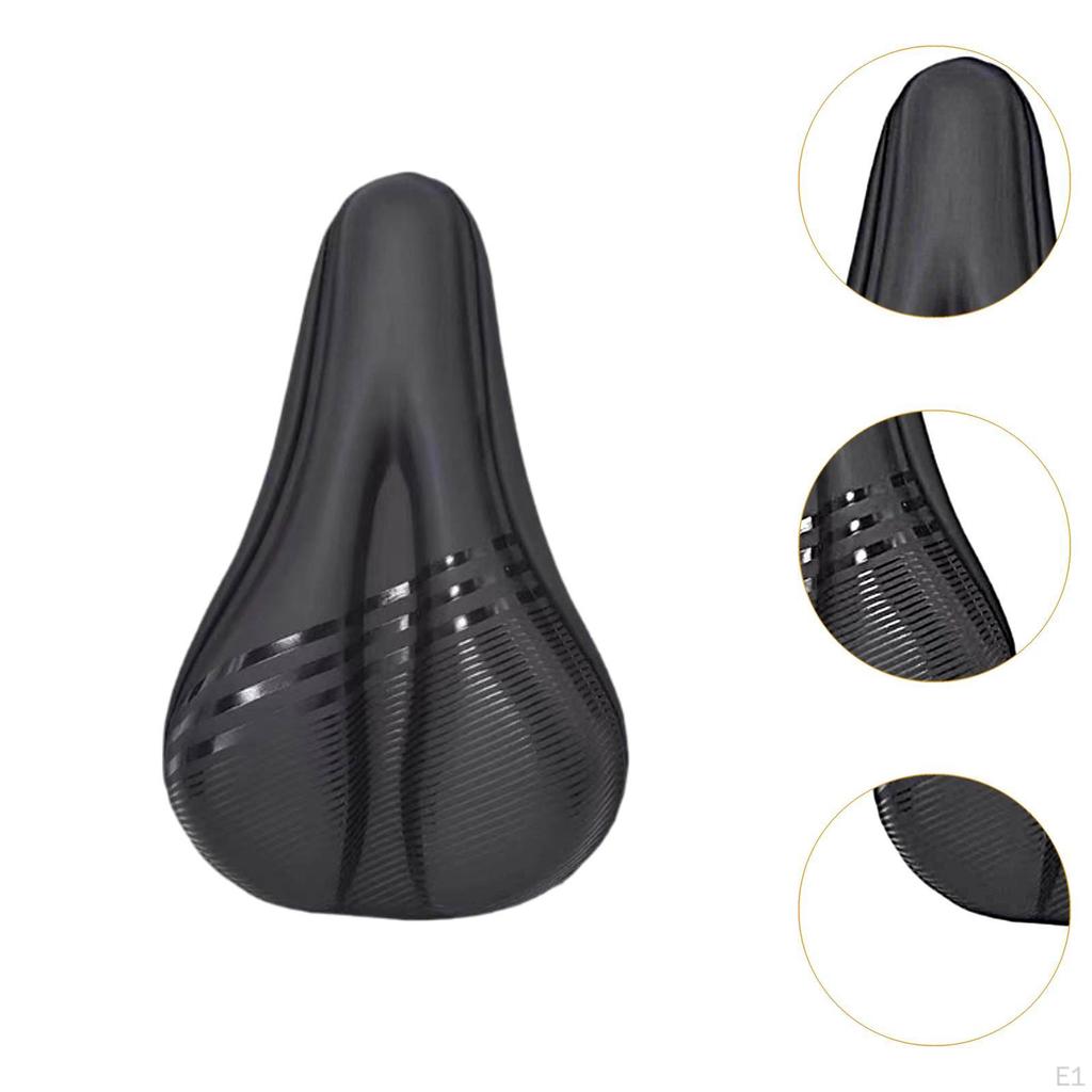 Bike Seat Cover Bicycle Saddle Comfortable Replacement Easy To Install Soft Silicone Padded