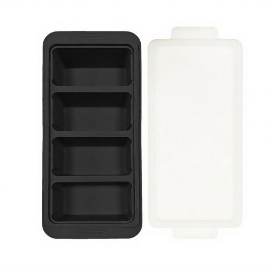 Silicone Freezer Tray with Lid Food-Grade Ice Cube Mold Easy-Release Leak-Proof Stackable