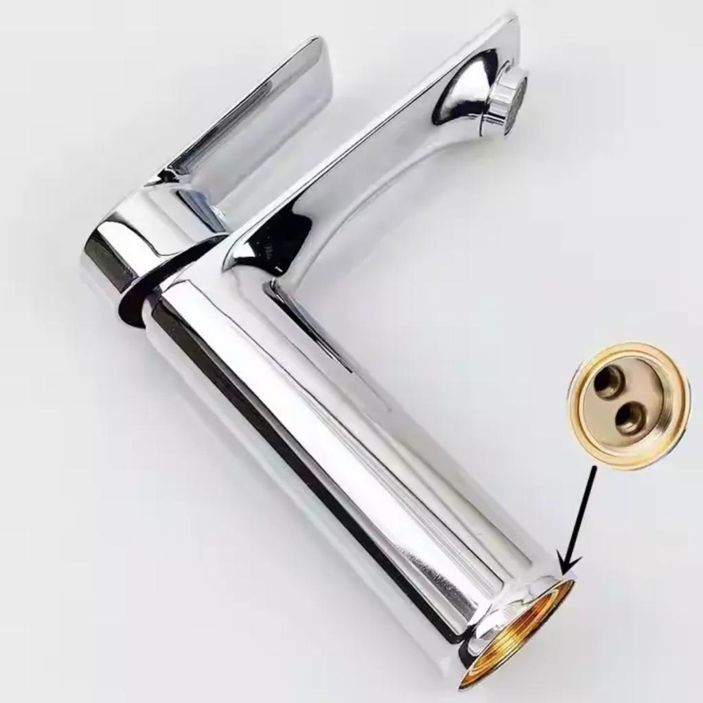 Luxury Modern Single-Hole Mounted Thermostatic Basin Faucet Contemporary Design Hot and Cold for Home and School Bathroom Use