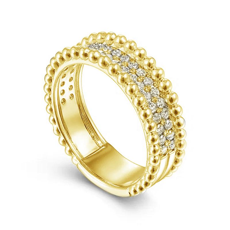 Huitan New Trendy Two-tone Women’s Rings Chic Bright Cubic Zirconia Finger Accessories Simple Stylish Engagement Party Jewelry