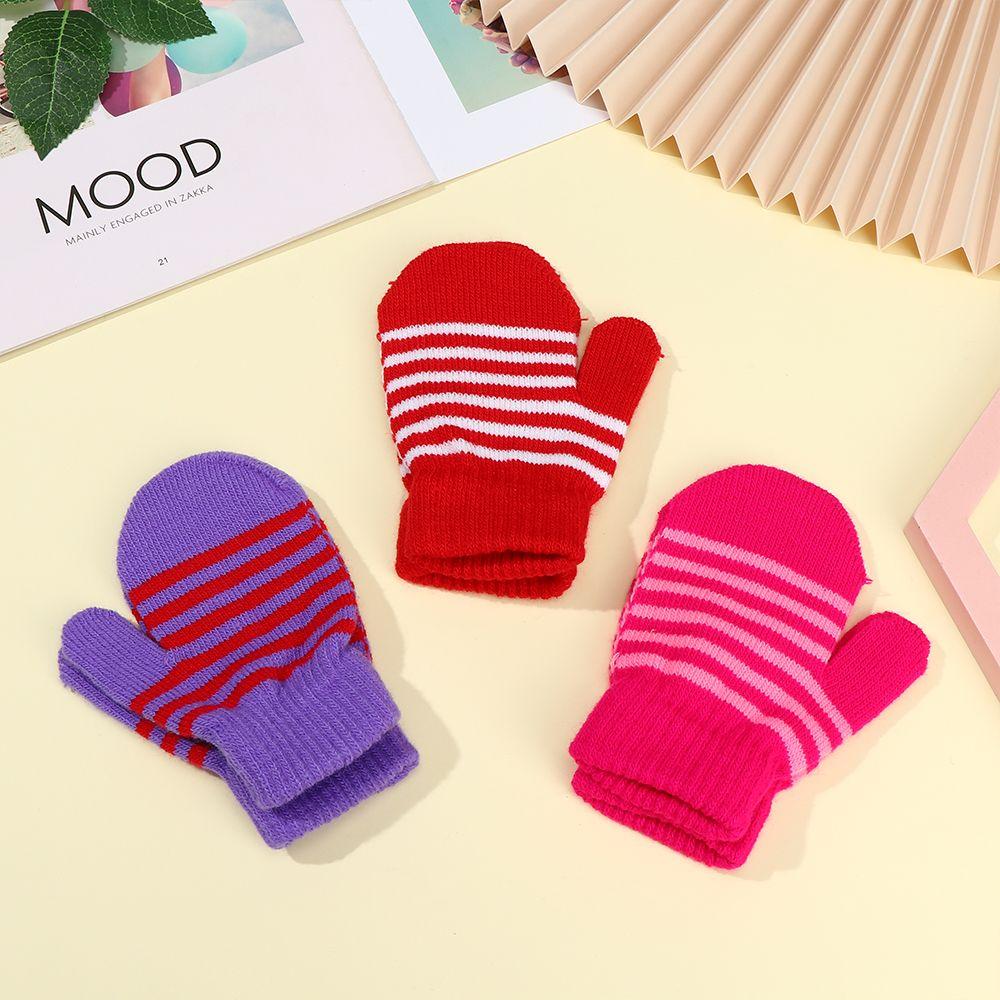 Children Soft Thicken Knitted Mittens Full Finger Gloves Children's Gloves Kids Gloves