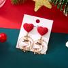 Exquisite Snowflake Elk Asymmetrical Earrings for Women Girl New Design Red Christmas Tree Star Earrings New Year Jewelry Gifts
