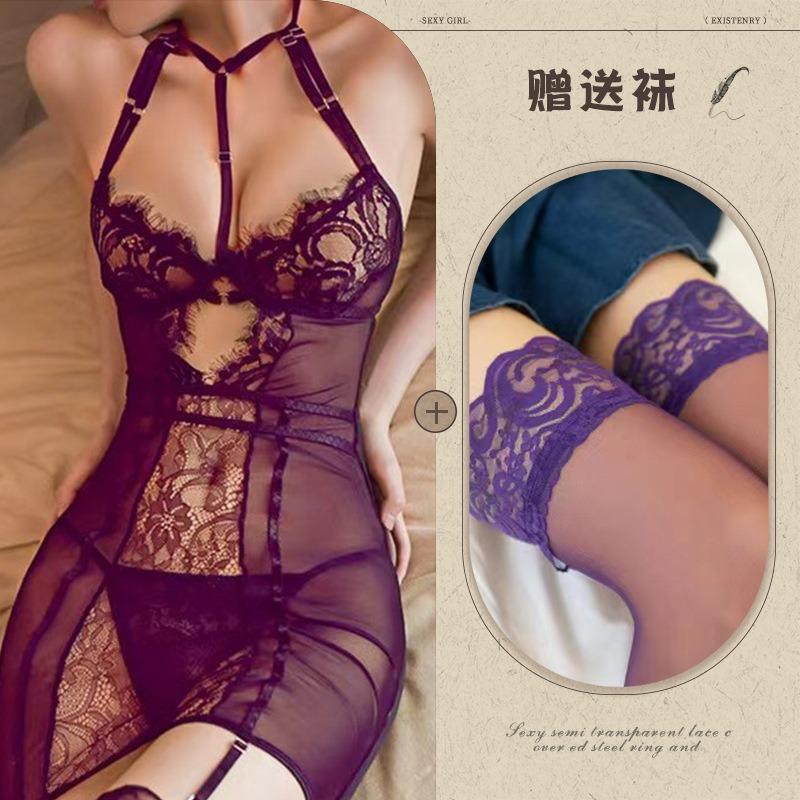 Night listening incense new sexy underwear mesh perspective uniform seduction women tight tulle lace sexy suit 238