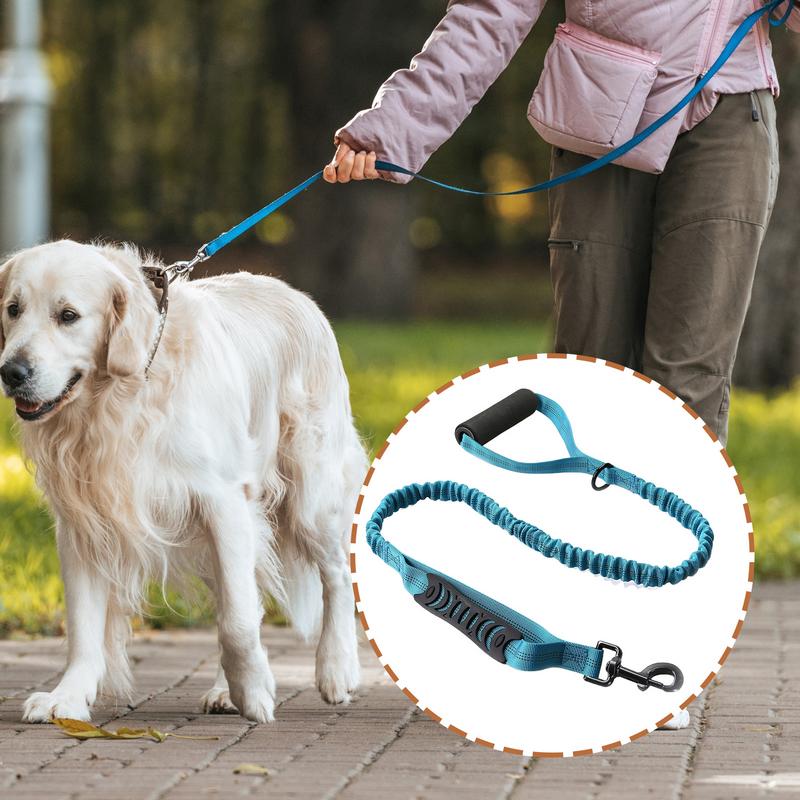 Reflective Dog Lead Shock-Absorbing Elastic Dog Lead High-Density Pet Lead With Handle Wear-Resistant Dog Lead For Walking