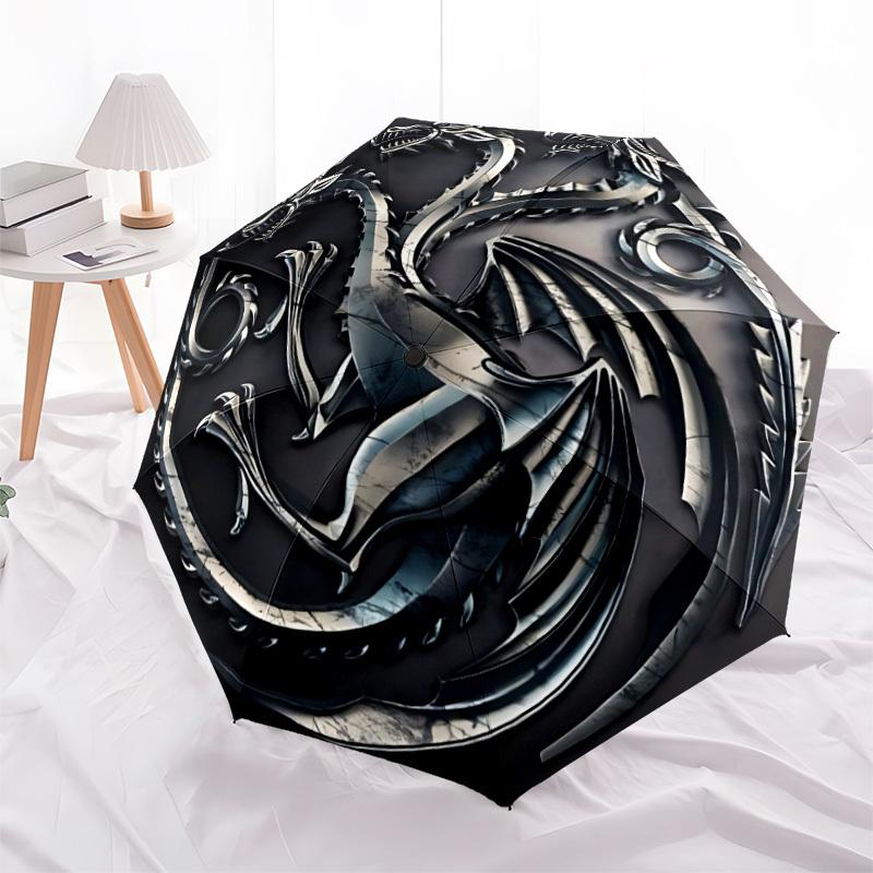 1pc Game of Thrones House Targaryen Windproof Automatic Cute Windproof Umbrella, Lightweight for Women/Men, Perfect Christmas Gift a0811199