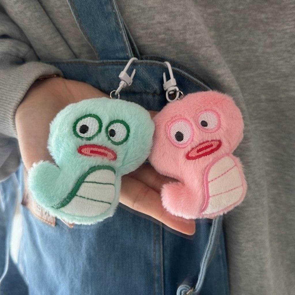 Uroczy Goofy Wąż z Dużymi Oczami Pluszowy Brelok Kolorowy Miękki Stop Breloczki Zawieszka Dodatek do Toreb i Telefonów