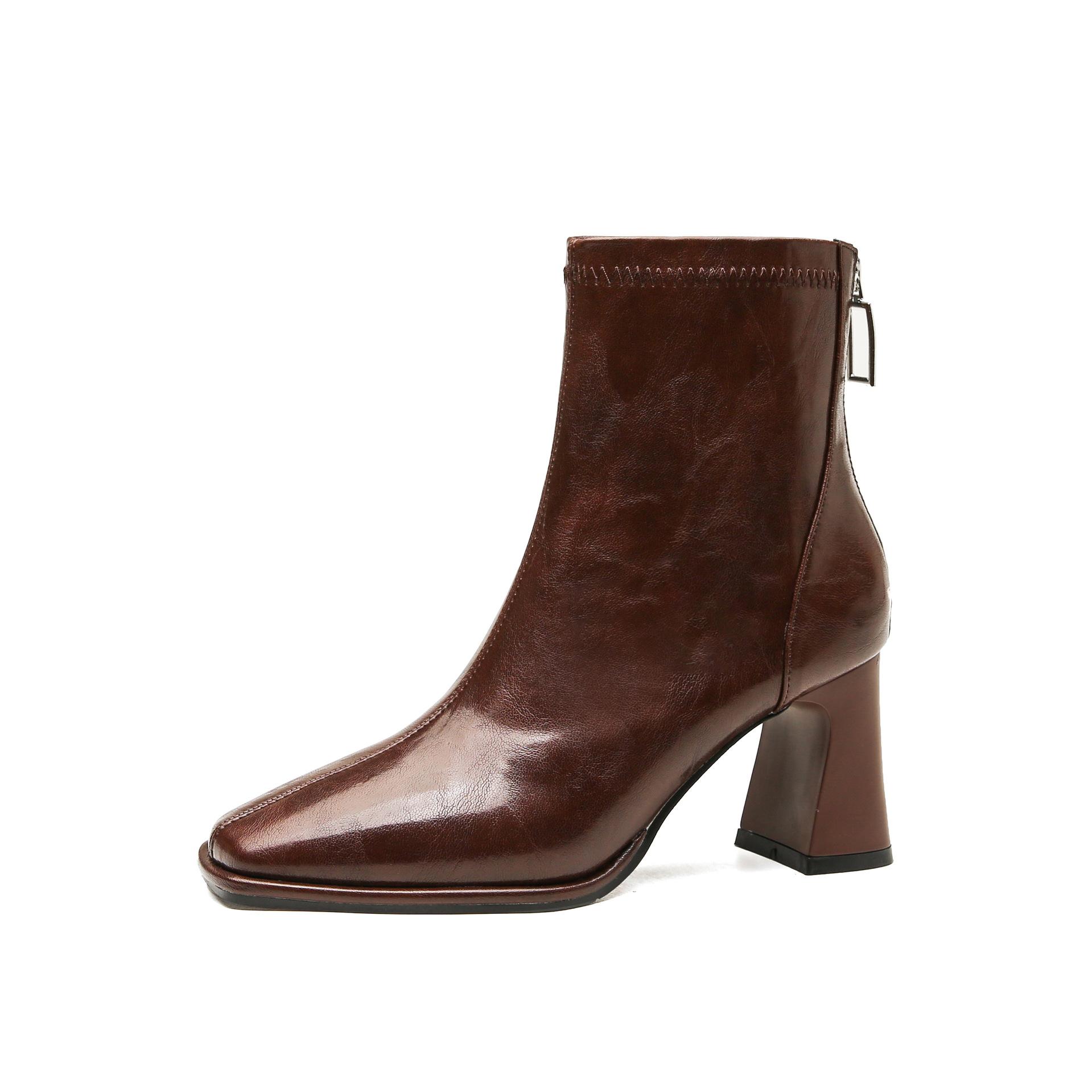 

Короткие женские сапоги 2025 года, новые квадратные сапоги на высоком каблуке, одинарные сапоги Maillard в стиле Martin 39