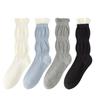 Female Autumn and Winter Solid Color Sweet Bubble Lace Calf Pile Pile Cotton Socks
