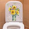 Sunflower Vase Wall Stickers Toilet Bathroom Decor Living Room Cabinet Home Decoration Beautiful Flowers Self-Adhesive Wallpaper