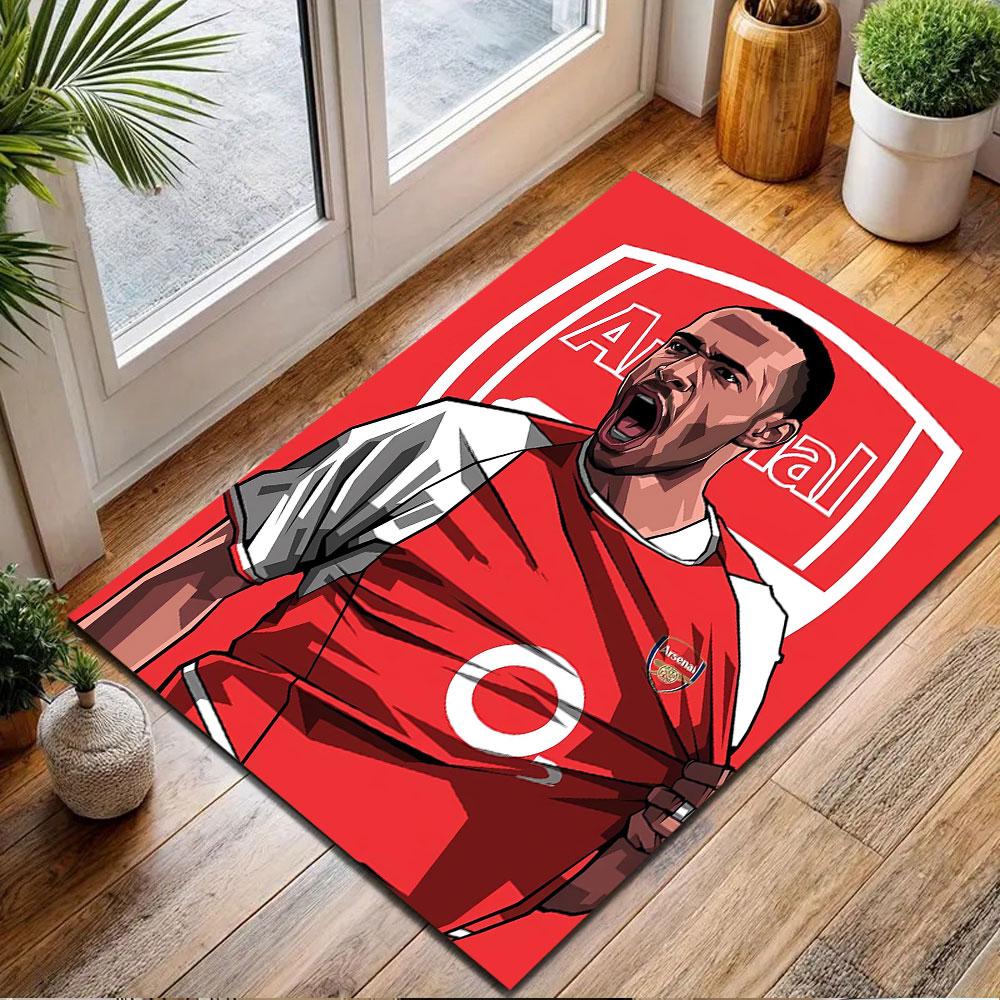 "Arsenal Icon Graphic Art" Patterned carpet, non slip mat suitable for living room and bedroom sofas