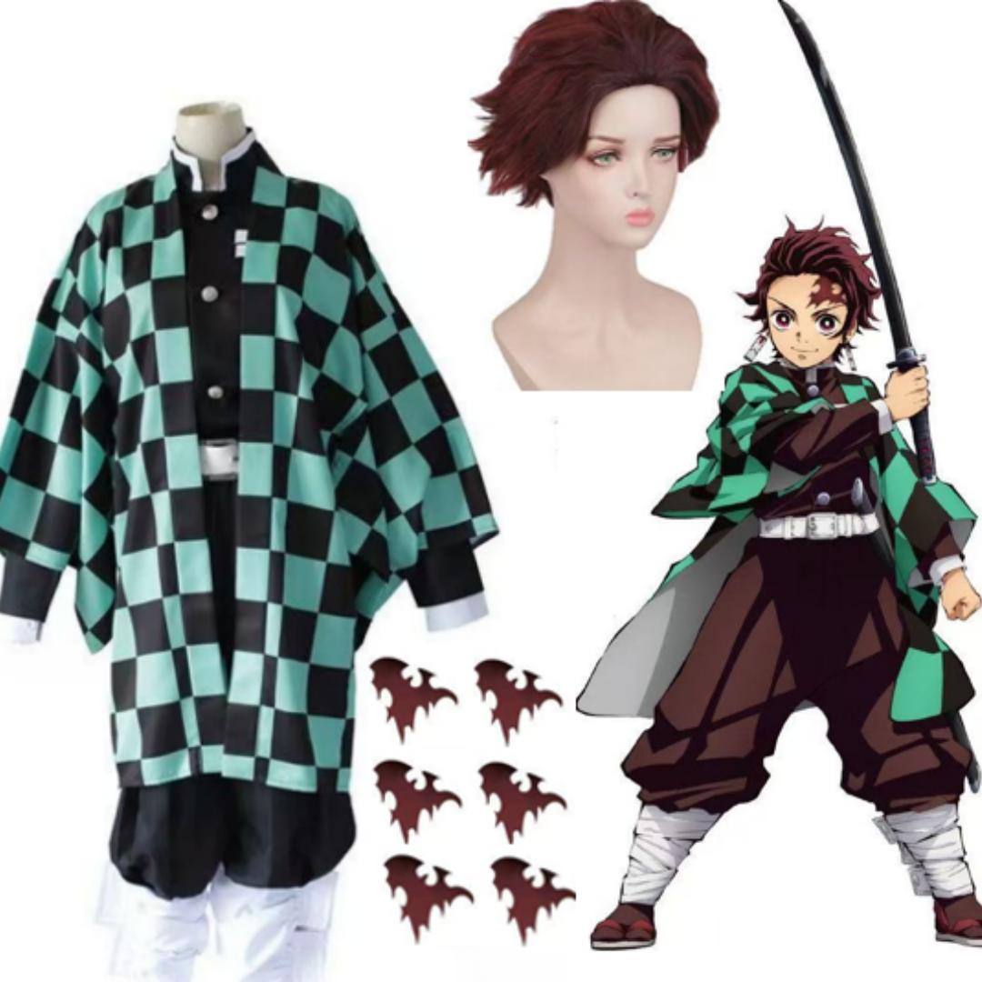 

Униформа убийцы демонов для взрослых и детей Kimetsu no Yaiba Kisatsutai Kamado Tanjirou Agatsuma Zenitsu, костюм для косплея, плащ в стиле аниме S как