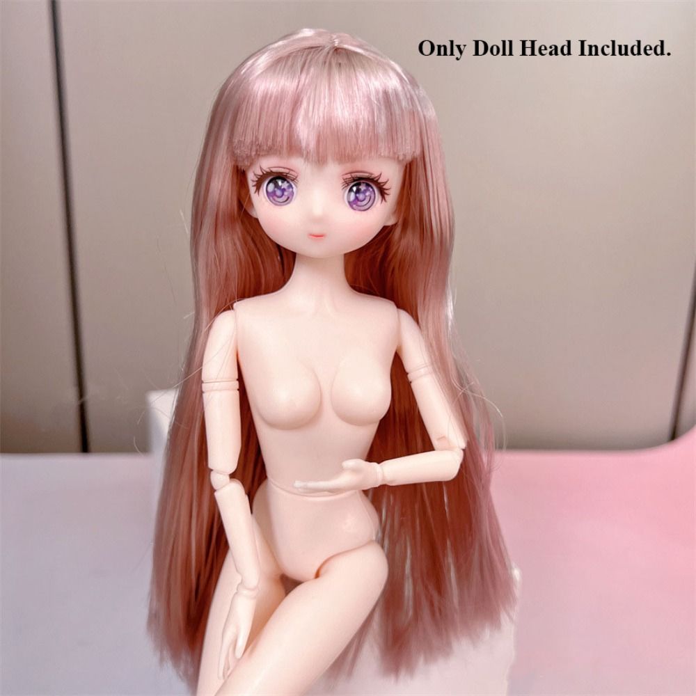 High Quality With Gold Brown Hair Doll Head 10 Styles Plastic Black Long Hair DIY Head Wear 1/6 BJD Doll/30cm Doll
