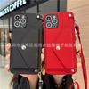 Compatible with iPhone 17 Pro Crossbody Card Pouches, Cross-patterned 14 Plus Card Slot Lanyard, 13 Mini Phone Protective Cases
