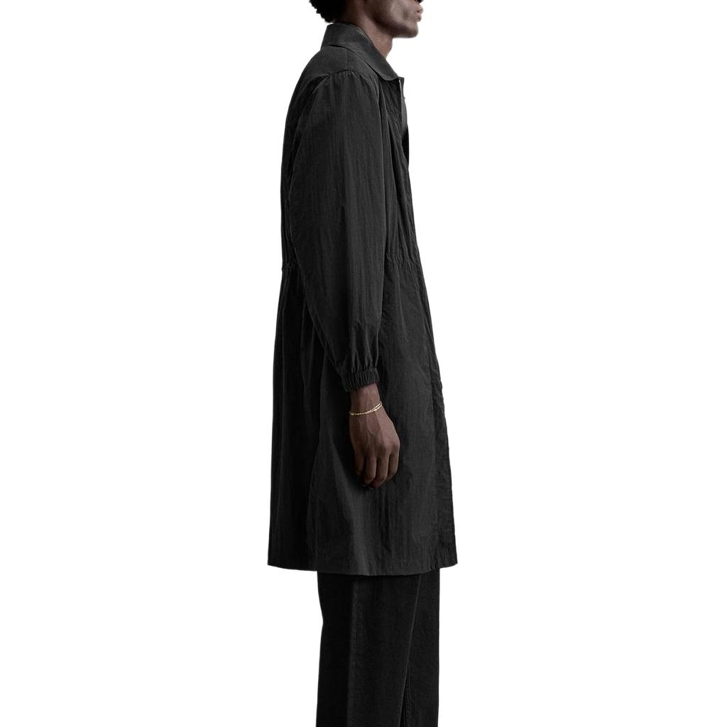 Zara Solid Color Simple Casual Comfortable Lapel Zipper Long Sleeve Mid-Length Coat Men coats Black 7627300-800