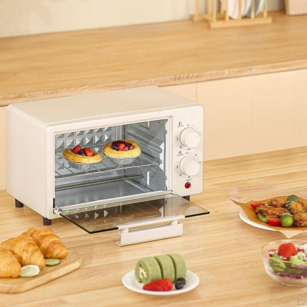 12 L Horizontal Electric Oven Automatic Shutoff SpaceSaving with Wire Rack and