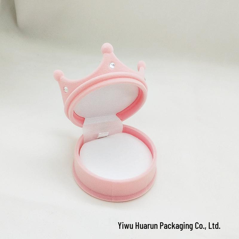 Velvet Cartoon Jewelry Box with Necklace, Earrings & Ring for Kids
