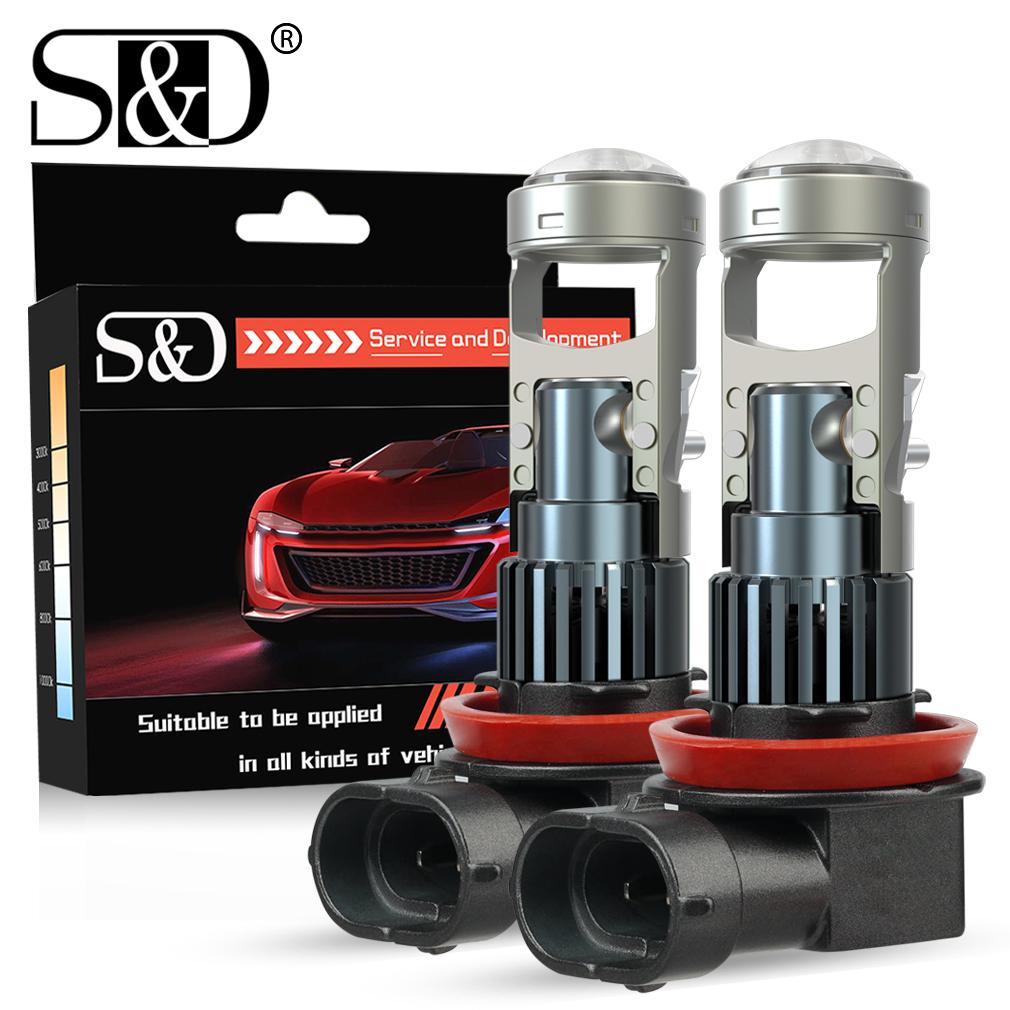 2 stk H7 Bi Led 1:1 LED-projektor Trådløs LED-minilinse H11 H8 9005 HB3 9006 HB4 projektorlinse 20000Lm Bilfrontlyktpærer Plug&Play Turbolampe LHD