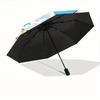 1pc Cats Circle Automatic Umbrella - Auto Open/Close Folding Umbrella with Reinforced 8-Rib Frame, 129
