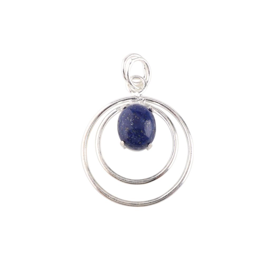 Natural Lapis Lazuli Gemstone 925 Sterling Silver Jewelry Handmade Pendant 1.65" PP-61-28
