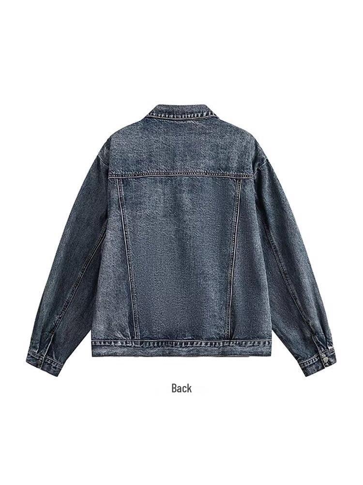 American Retro Washed Denim Jacket - Trendy Loose Deconstructed European Style Outerwear