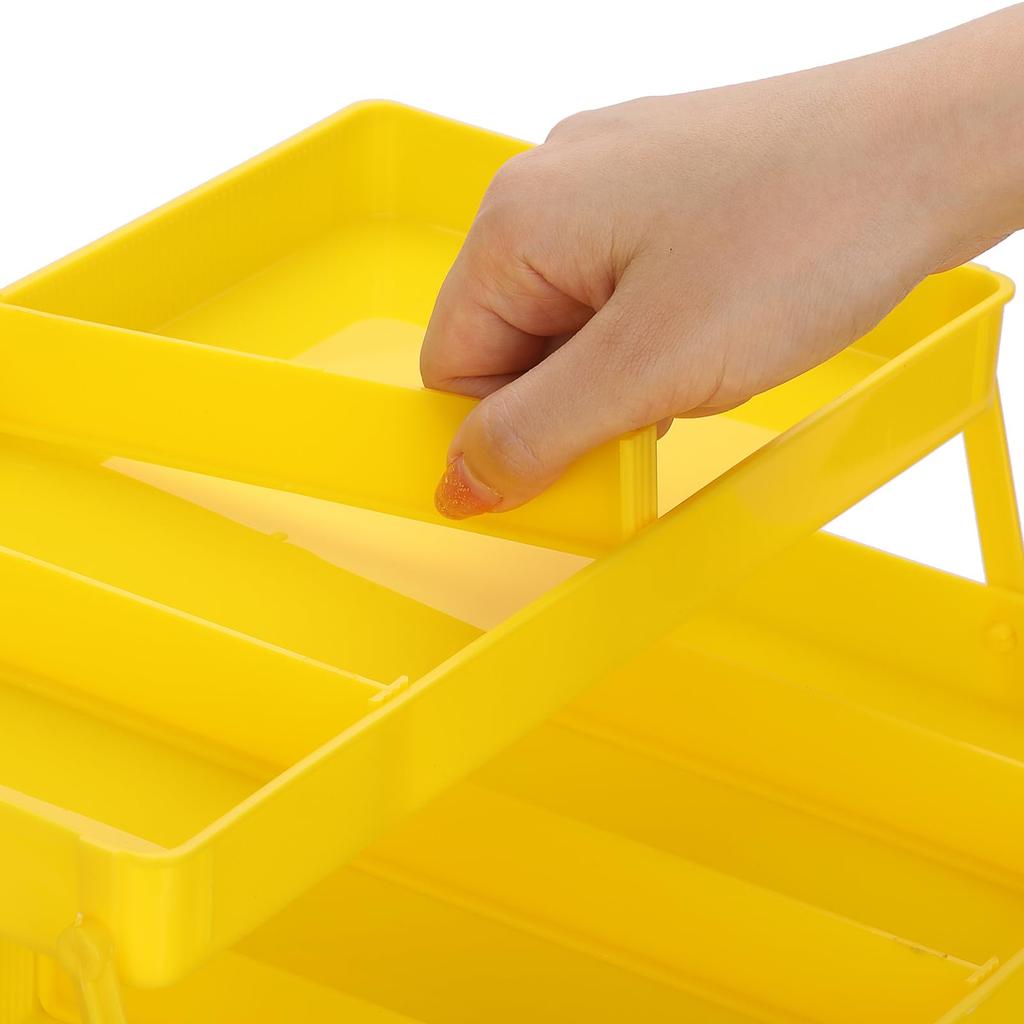 Sumnacon Large Capacity Foldable Storage Storage Box with Adjustable for Home and Car Use Toolbox, Three-Tier Box, Multi-Function Spacing, Handles,