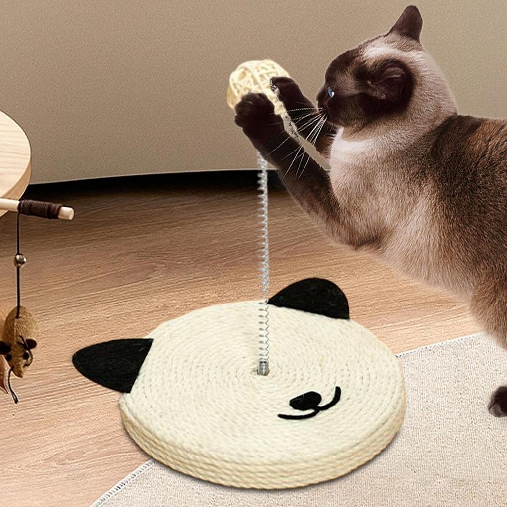 Cat Scratching Board Ball Stick Interactive Toy Built-in Bell Sisal Cat Scratcher Mat For Grinding All Breeds Indoor Home