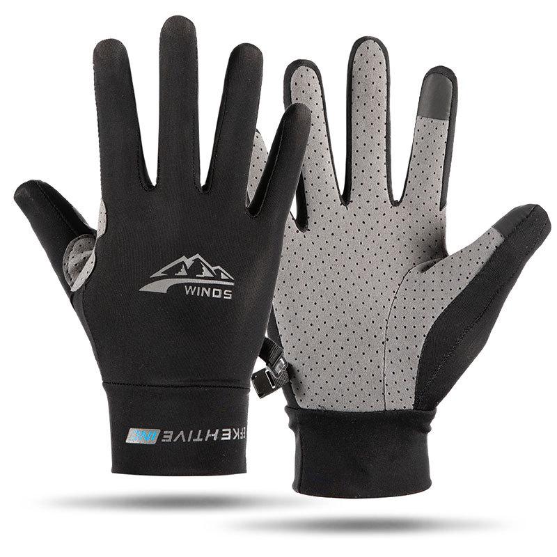 Ice Silk Unisex Fingerless Gloves: Lightweight Sun Protection for Outdoor Activities