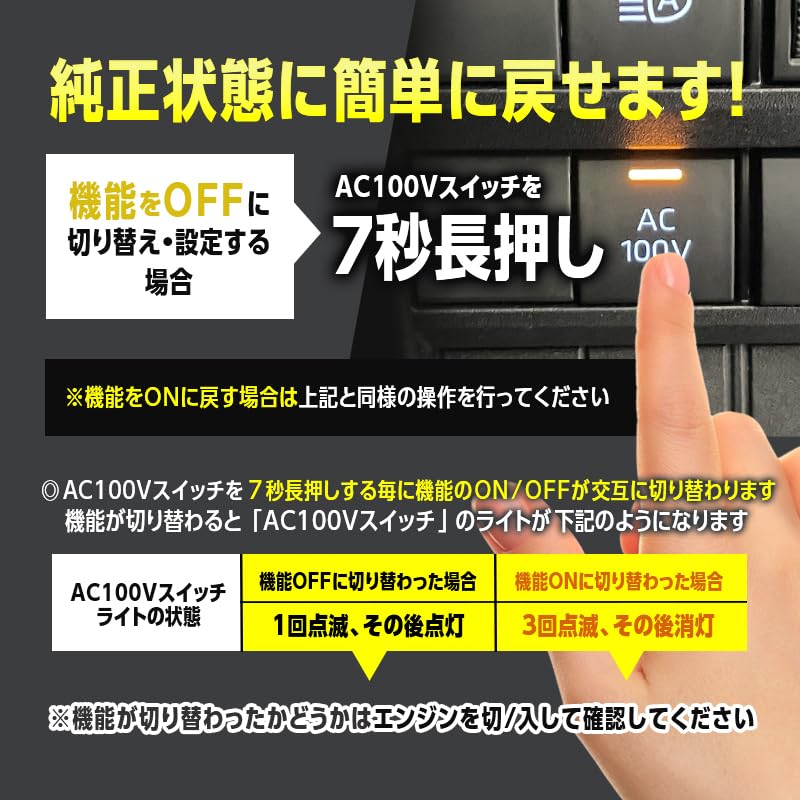 Enlarge Trading AC100V Automatic ON Switch Kit for Toyota 90 Series Hybrid Vehicles Co., Ltd. Voxy/Noah