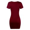BITCED Sexy Wrap Hip Solid Colour Short Sleeve Dresses for Women