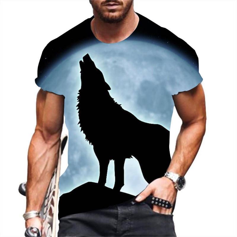 Fashion Men's Crew Neck Short Sleeve 3D Casual Color Printing Casual Short Sleeve Crew Neck T-Shirt